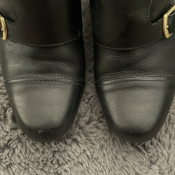 Clarks Black Leather Buckle Booties - Picture 4 of 10